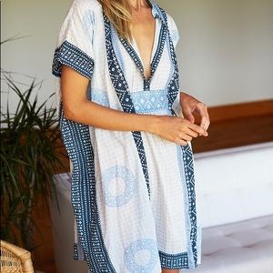 Emerson short caftan - Cerulean Organic. Worn once. One size fits all.